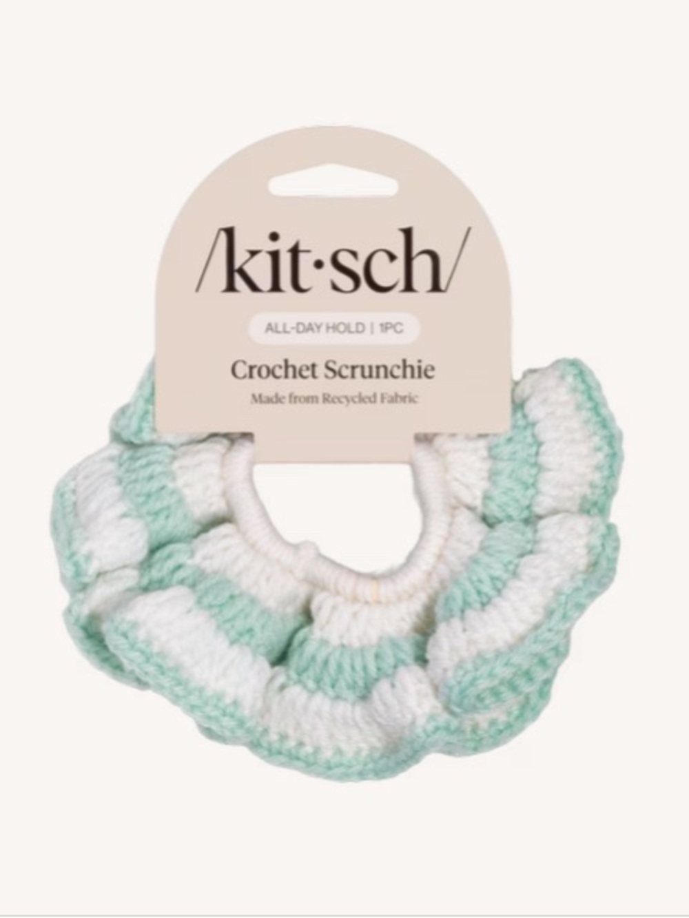 Kitsch Crochet Scrunchie - Seafoam Green , new